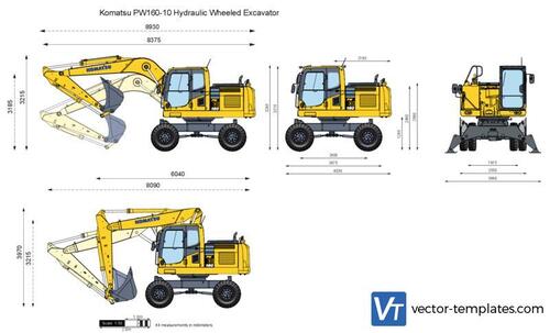 Komatsu PW160-10 Hydraulic Wheeled Excavator