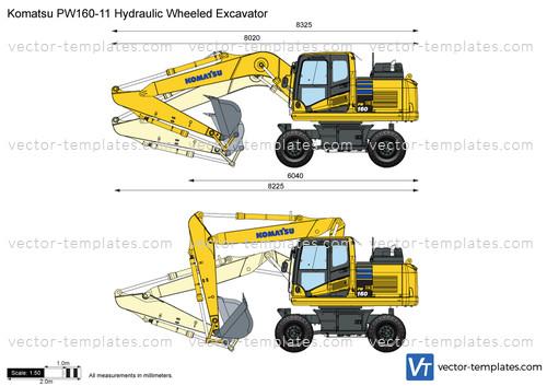 Komatsu PW160-11 Hydraulic Wheeled Excavator