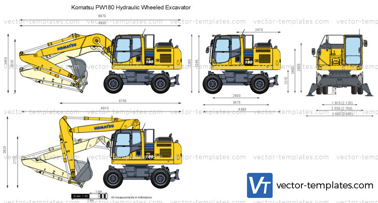 Komatsu PW180 Hydraulic Wheeled Excavator