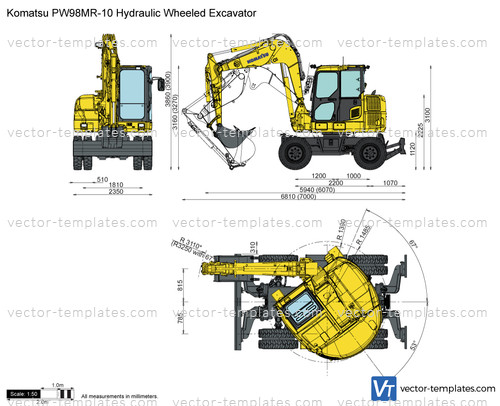 Komatsu PW98MR-10 Hydraulic Wheeled Excavator