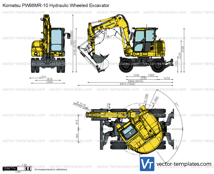 Komatsu PW98MR-10 Hydraulic Wheeled Excavator