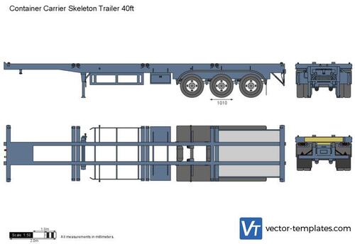 Container Carrier Skeleton Trailer 40ft