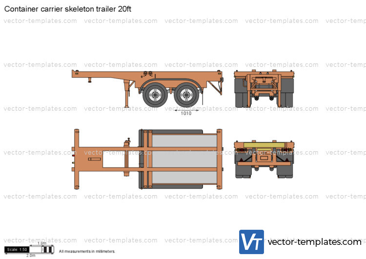 Container carrier skeleton trailer 20ft