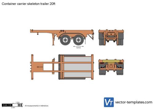 Container carrier skeleton trailer 20ft