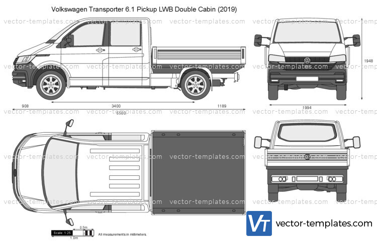 Volkswagen Transporter 6.1 Pickup LWB Double Cabin