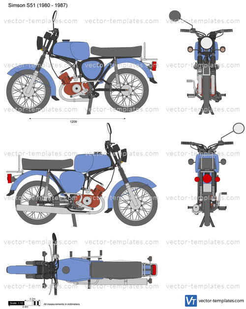 Templates - Motorcycles - Various Motorcycles - Simson S51
