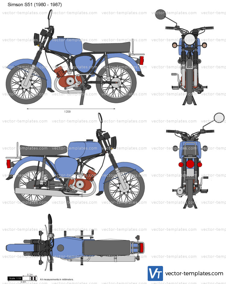 Templates - Motorcycles - Various Motorcycles - Simson S51