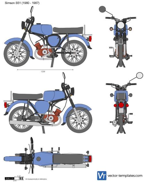 Simson S51 vector drawing