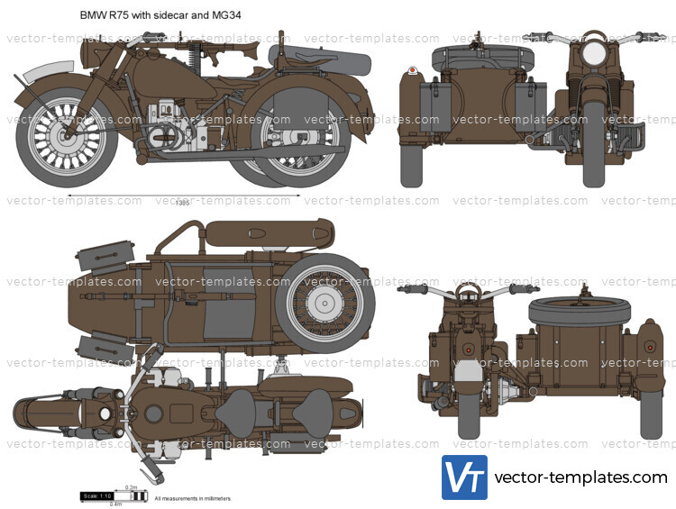 BMW R75 with sidecar and MG34