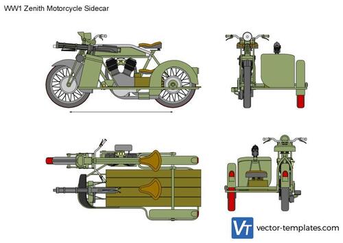 WW1 Zenith Motorcycle Sidecar