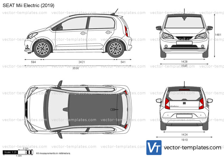 Dimensions: - vs. Seat Mii 2011-2020