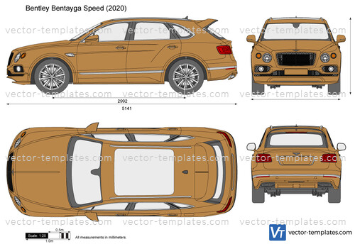 Bentley Bentayga Speed (2020) Blueprints Vector Drawing