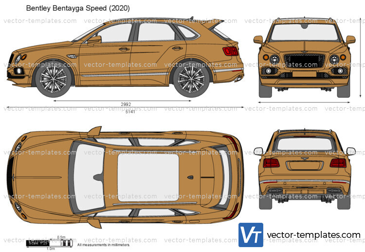 Bentley Bentayga Speed (2020) Blueprints Vector Drawing