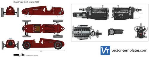 Bugatti Type C with engine