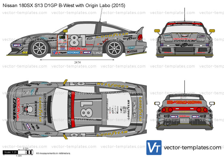 Nissan 180SX S13 D1GP B-West with Origin Labo