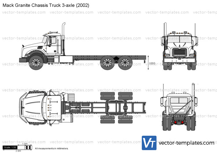 Mack Granite Chassis Truck 3-axle