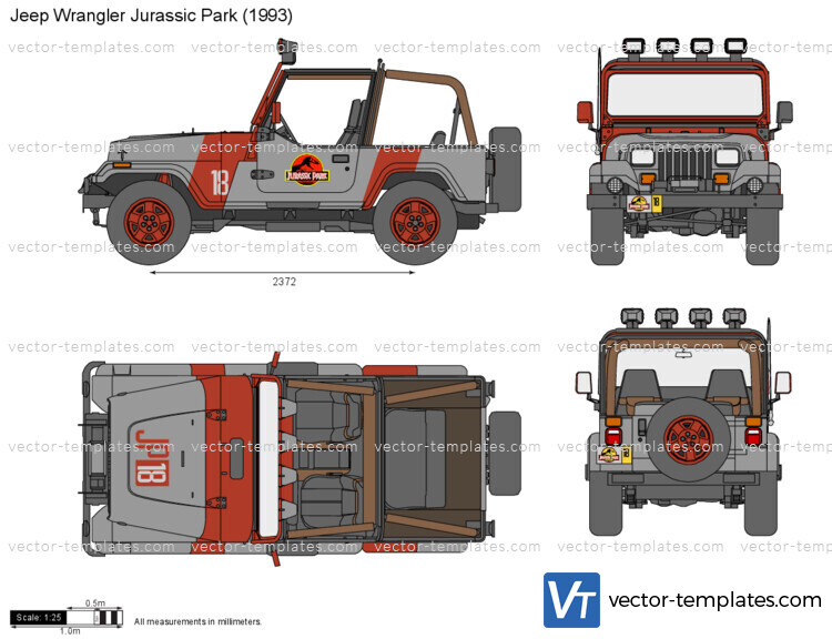 Templates - Cars - Jeep - Jeep Wrangler Jurassic Park YJ