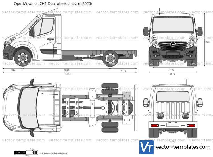 Opel Movano L2H1 Dual wheel chassis