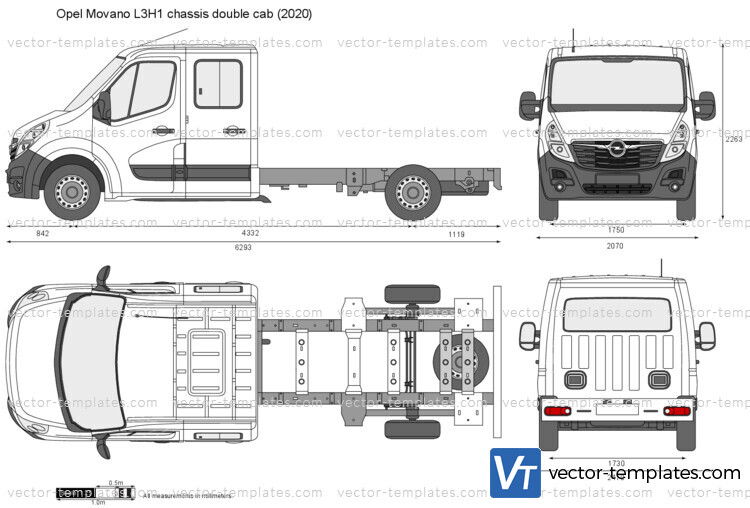 Opel Movano L3H1 chassis double cab