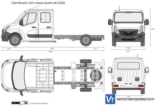 Opel Movano L3H1 chassis double cab