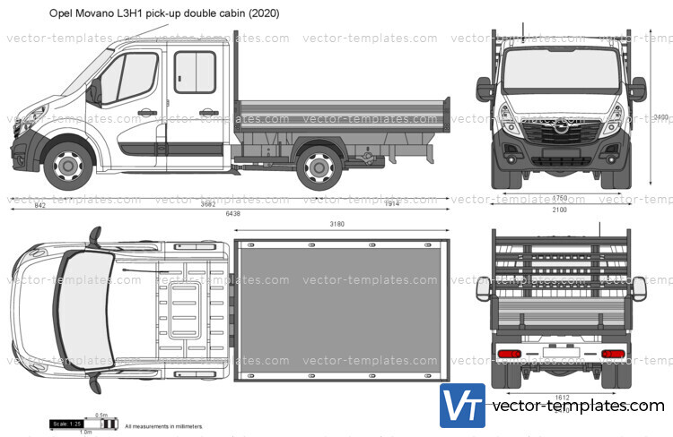 Opel Movano L3H1 pick-up double cabin