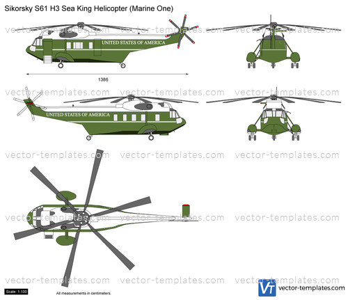 Sikorsky S61 H3 Sea King Helicopter (Marine One)