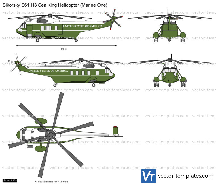 Sikorsky S61 H3 Sea King Helicopter (Marine One)