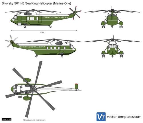 Sikorsky S61 H3 Sea King Helicopter (Marine One)