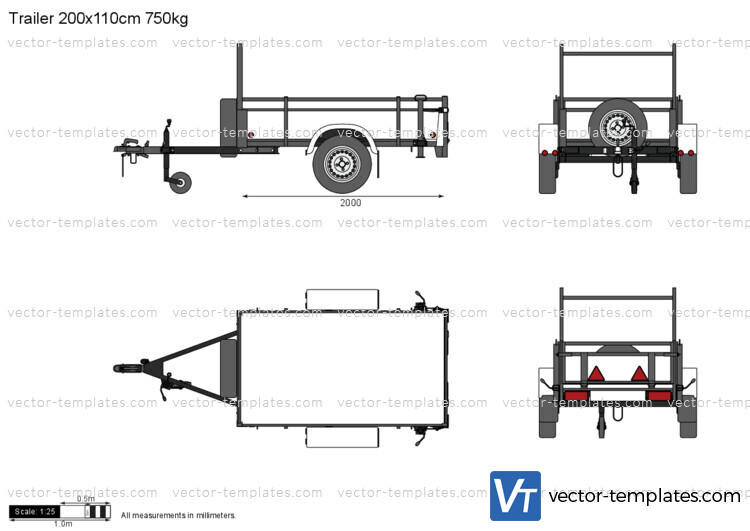 Trailer 200x110cm 750kg