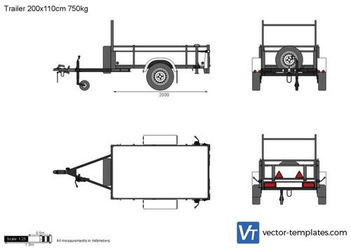 Trailer 200x110cm 750kg