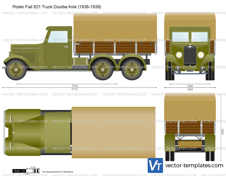 Polski Fiat 621 Truck Double Axle