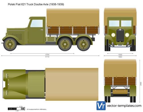 Polski Fiat 621 Truck Double Axle