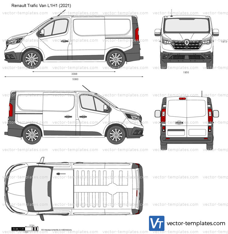 Templates - Cars - Renault - Renault Trafic Van L1H1