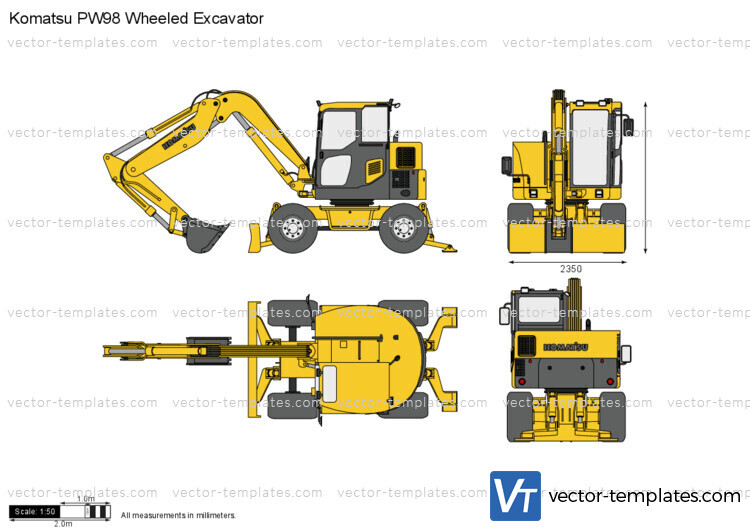 Komatsu PW98 Wheeled Excavator