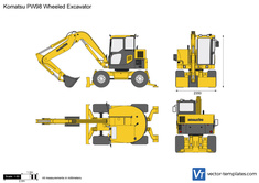 Komatsu PW98 Wheeled Excavator