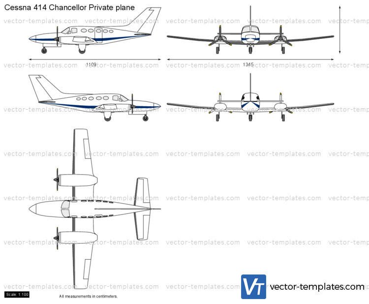 Cessna 414 Chancellor Private plane