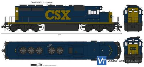 Diesel SD40-2 Locomotive