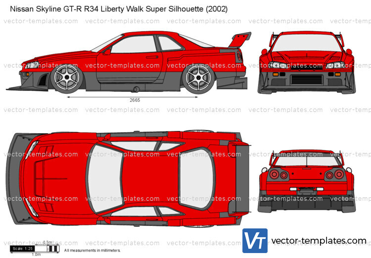 Nissan Skyline GT-R R34 Liberty Walk Super Silhouette