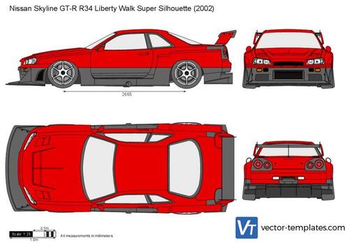 Nissan Skyline GT-R R34 Liberty Walk Super Silhouette