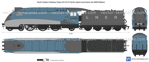 North Eastern Railway Class A4 4-6-2 Pacific steam locomotive No 4468 Mallard
