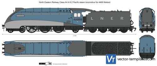 North Eastern Railway Class A4 4-6-2 Pacific steam locomotive No 4468 Mallard