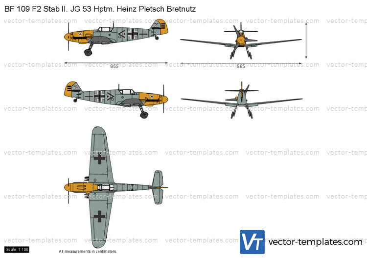 BF 109 F2 Stab II. JG 53 Hptm. Heinz Pietsch Bretnutz