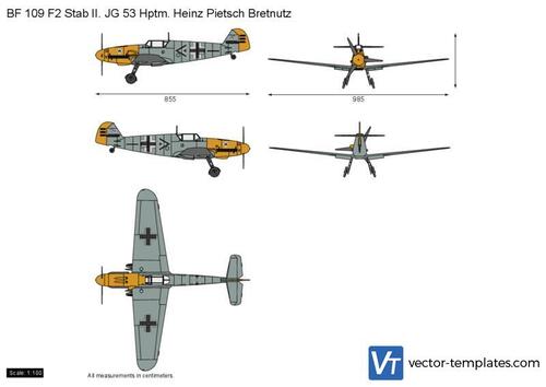 BF 109 F2 Stab II. JG 53 Hptm. Heinz Pietsch Bretnutz