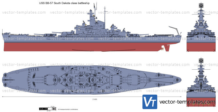 USS BB-57 South Dakota class battleship