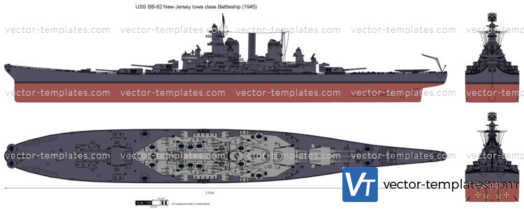 USS BB-62 New Jersey Iowa class Battleship