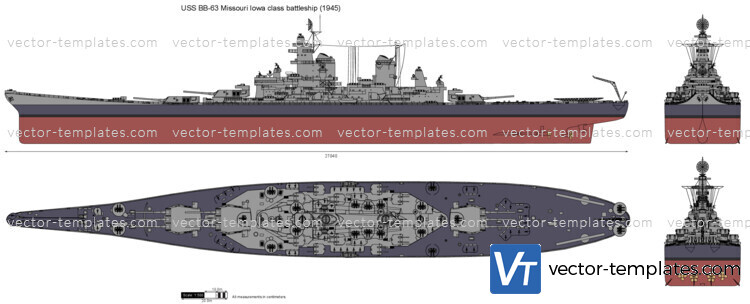 USS BB-63 Missouri Iowa class battleship