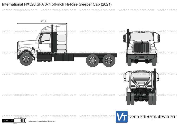 International HX520 SFA 6x4 56-inch Hi-Rise Sleeper Cab