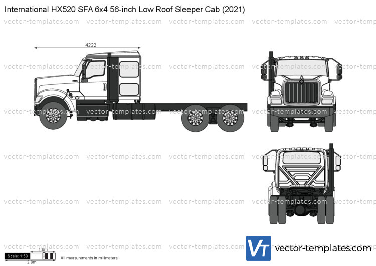 International HX520 SFA 6x4 56-inch Low Roof Sleeper Cab