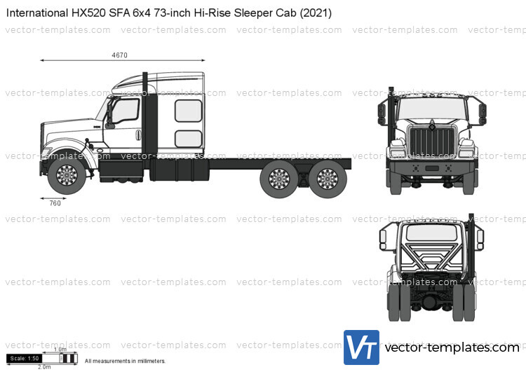 International HX520 SFA 6x4 73-inch Hi-Rise Sleeper Cab