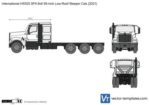 International HX520 SFA 8x6 56-inch Low Roof Sleeper Cab